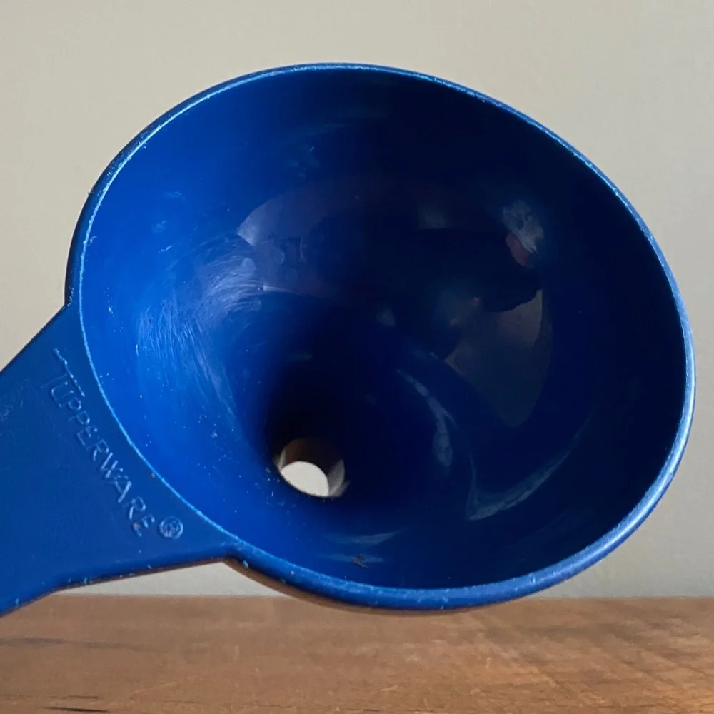 Large Blue Plastic Tupperware Funnel Kitchen Tool Hershey Kiss Mold Vintage